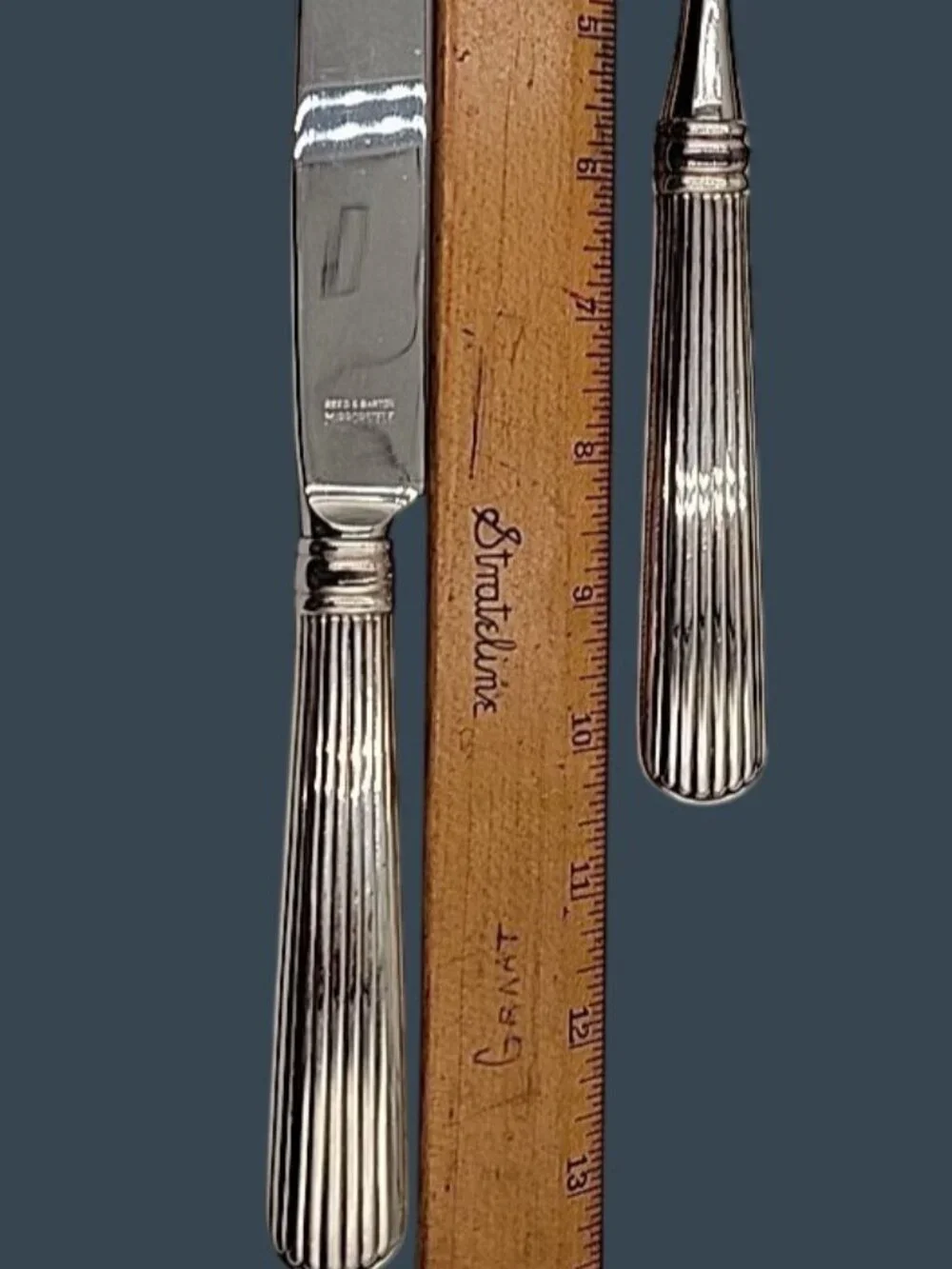 Vtg Reed Barton Williamsburg Peyton Carving Set Sterling Handles Original Case